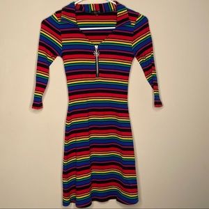 Delia*s Rainbow Striped Mini Dress